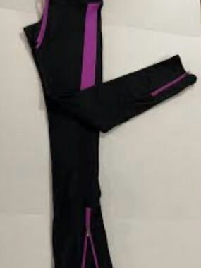 Champion Black Track Joggers with Purple Stripe